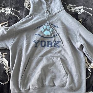 York Paw Logo Gray Hoodie